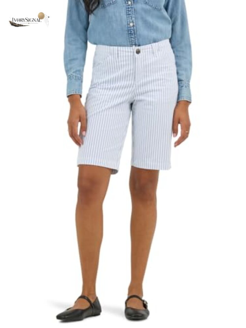 Mid Rise Chino Bermuda Shorts Regular Fit 9 Inseam